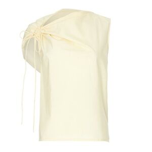 Tory Burch Rouched Cotton Poplin Top